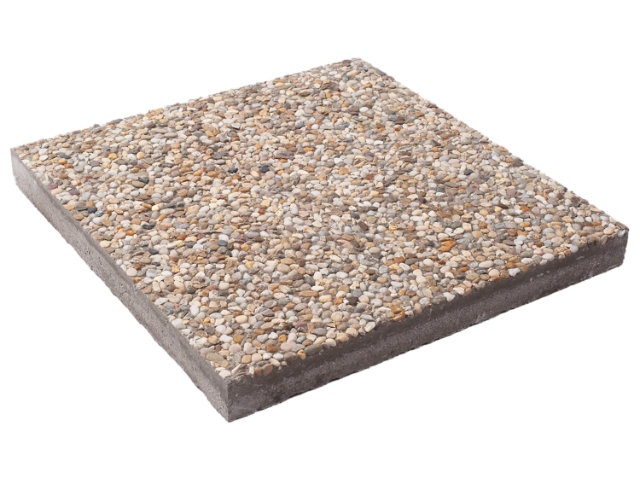 Waschbeton Platte mit Fase Donaukies 40x40x4