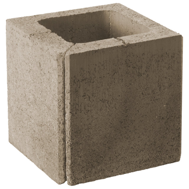 Zaunstein Modern 20cm natur Sand Eckstein 20x20