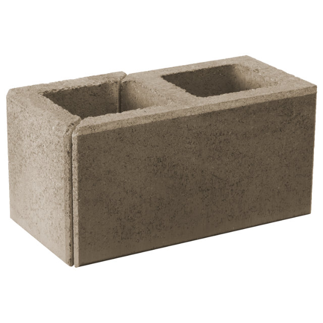 Zaunstein Modern 20cm natur Sand Eckstein 20x40 rechts