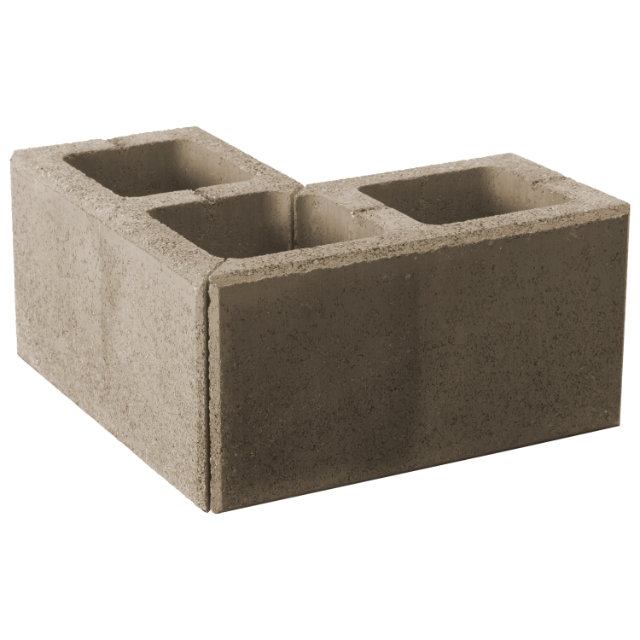 Zaunstein Modern 20cm natur Sand Eckstein 40x40