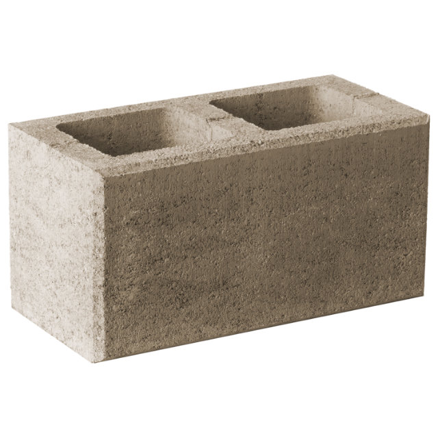 Zaunstein Modern 20cm natur Sand Normal + Pfeilerstein