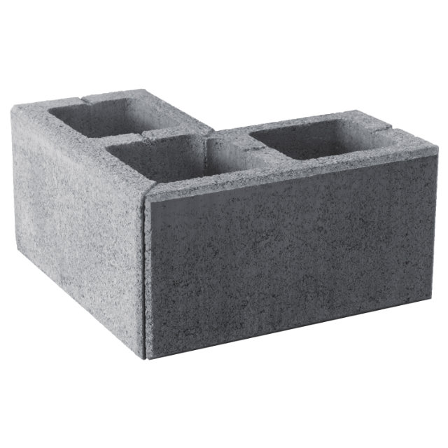 Zaunstein Modern 20cm natur Perlgrau Eckstein 40x40