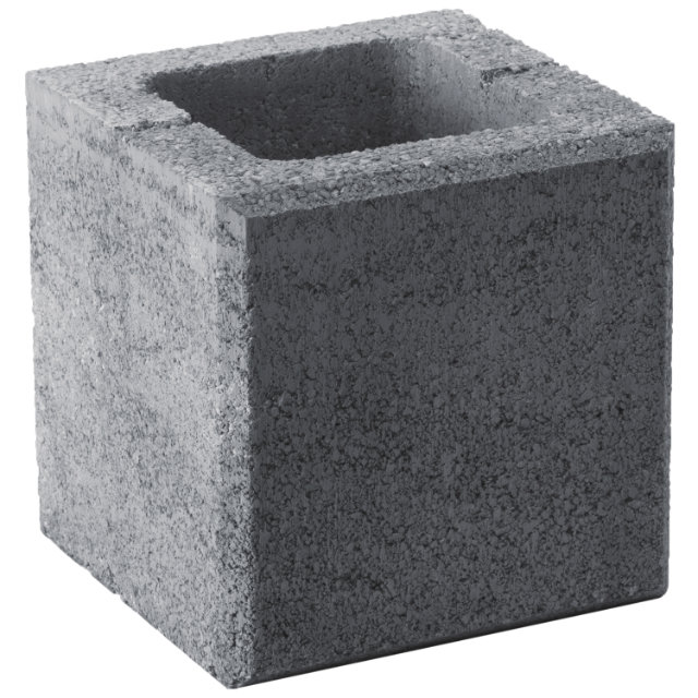 Zaunstein Modern 20cm natur Perlgrau Halbstein