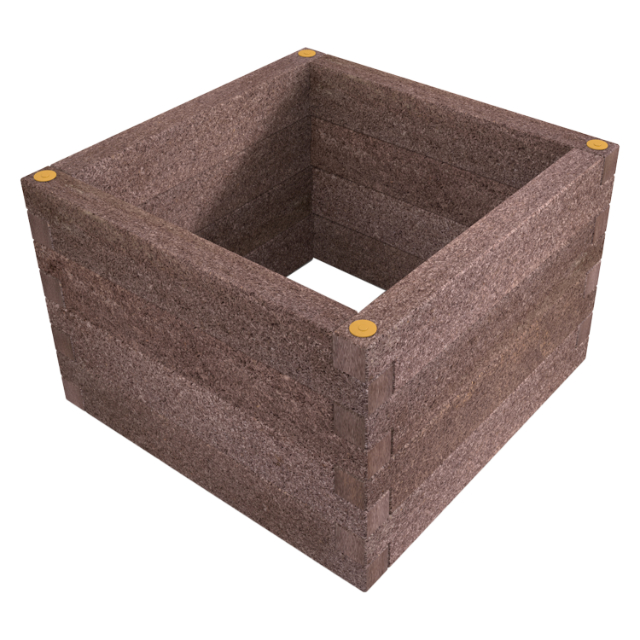 Durisol Hochbeet K-Form 120x120x80 Rotbraun