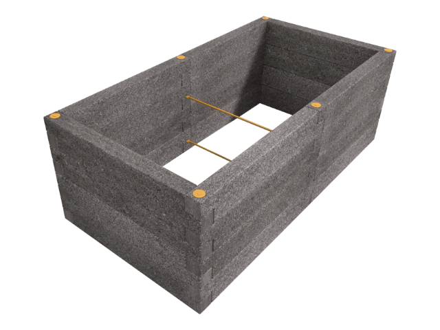 Durisol Hochbeet R-Form 230x120x80 Anthrazit