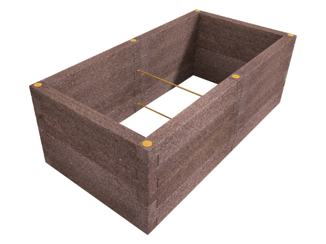Durisol Hochbeet R-Form 230x120x80 Rotbraun