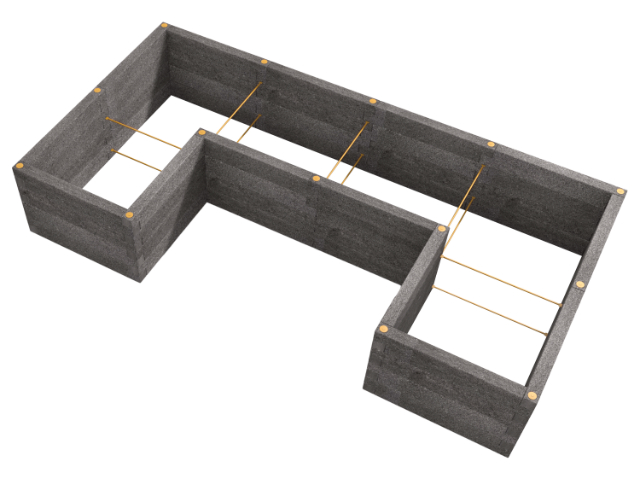 Durisol Hochbeet U1-Form 450x230x80 Anthrazit