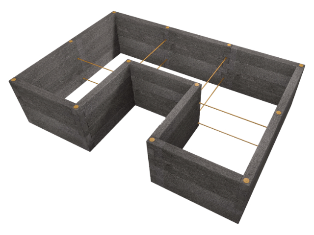 Durisol Hochbeet U-Form 340x230x80 Anthrazit