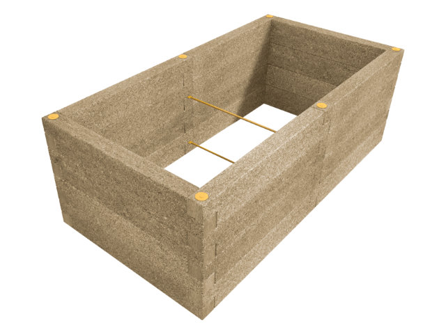 Durisol Hochbeet R-Form 230x120x80 Beige