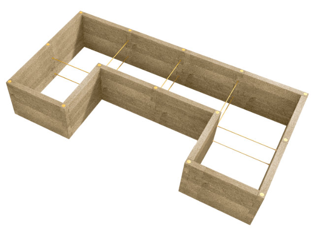 Durisol Hochbeet U1-Form 450x230x80 Beige