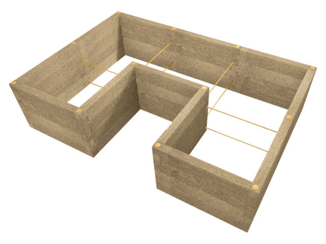 Durisol Hochbeet U-Form 340x230x80 Beige