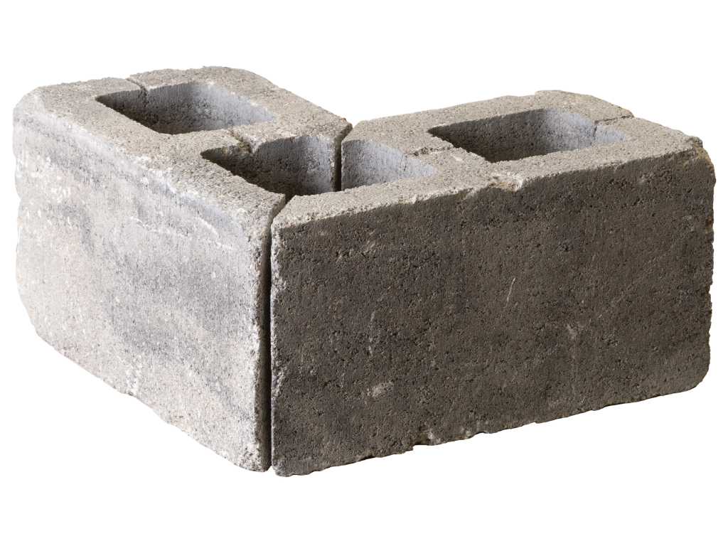 Zaunstein Antik 20cm Rauchquarz Eckstein 40x40 geschnitten a