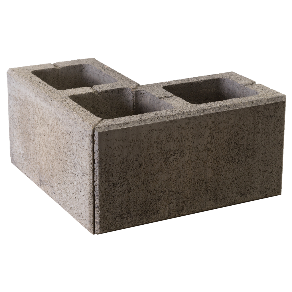 Zaunstein Modern 20cm natur Rauchquarz Eckstein 40x40 geschn