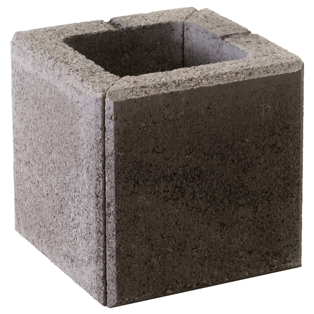 Zaunstein Modern 20cm natur Rauchquarz Eckstein 20x20 geschn