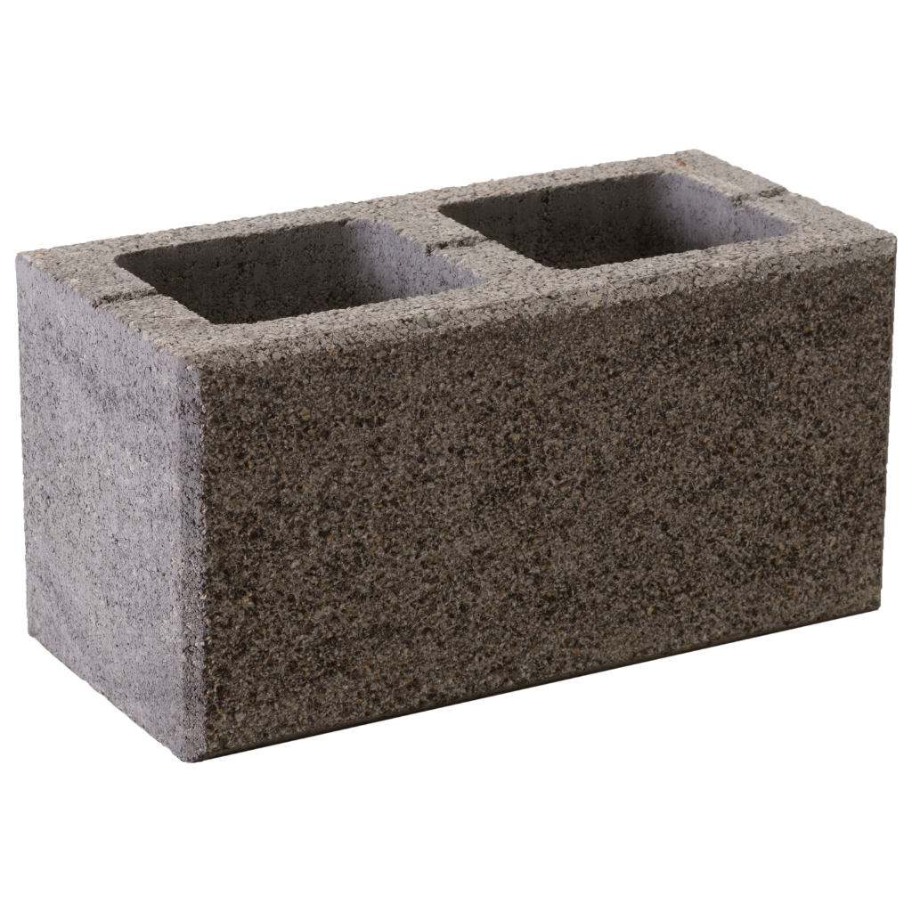 Zaunstein Modern 20cm gestrahlt Rauchquarz Normal + Pfeilers