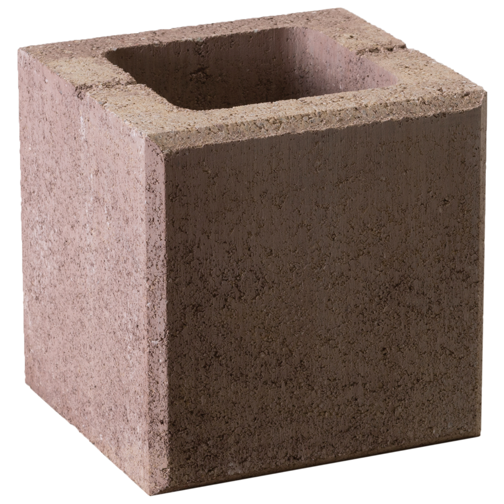 Zaunstein Modern 20cm natur Sepia Halbstein Format 20 x 20 x