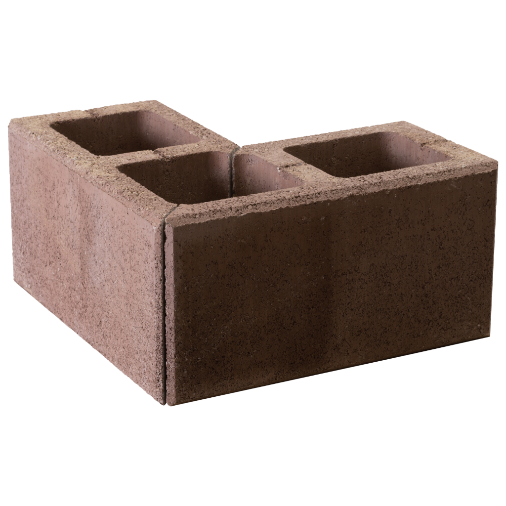 Zaunstein Modern 20cm natur Sepia Eckstein 40x40 geschnitten