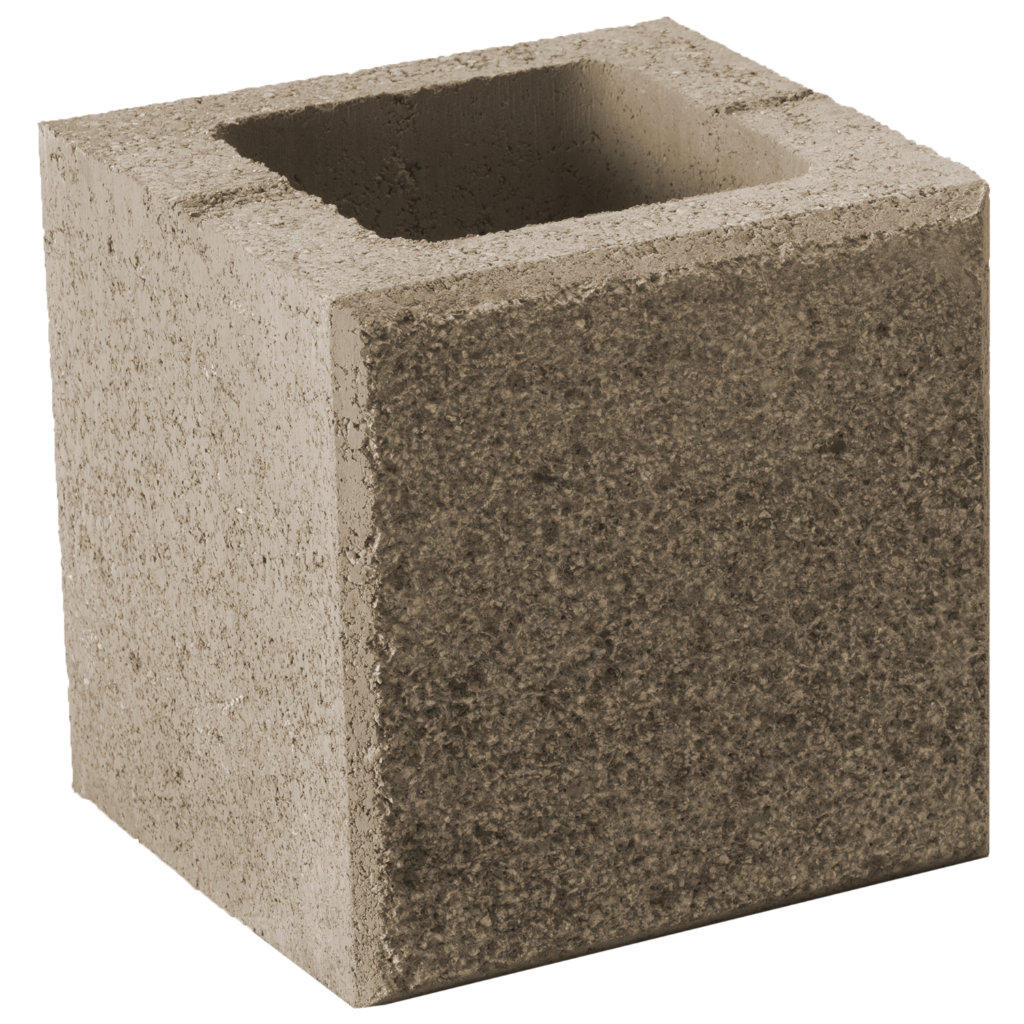 Zaunstein Modern 20cm gestrahlt Sand Halbstein 2-seitig