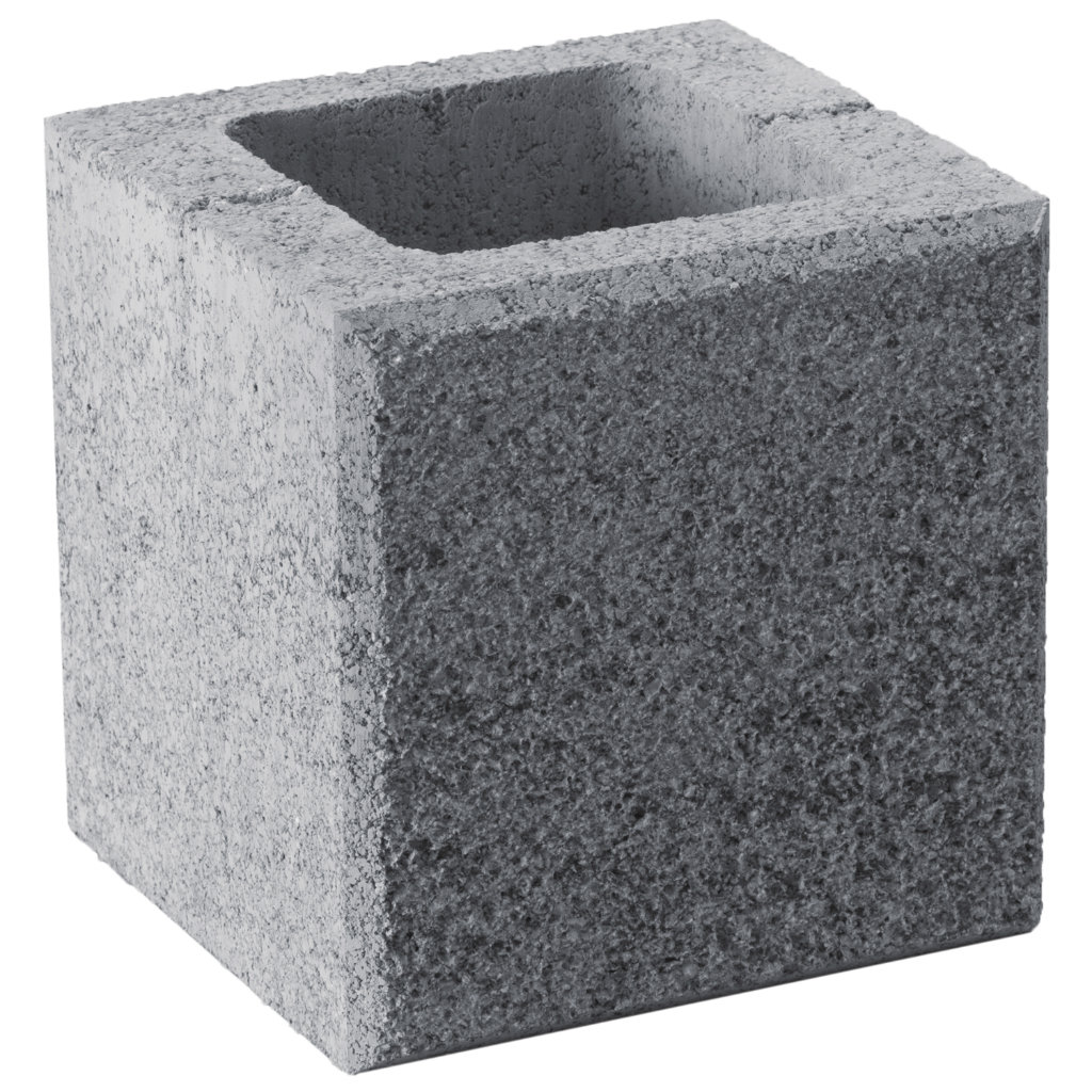 Zaunstein Modern 20cm Perlgrau Halbstein 2-seitig