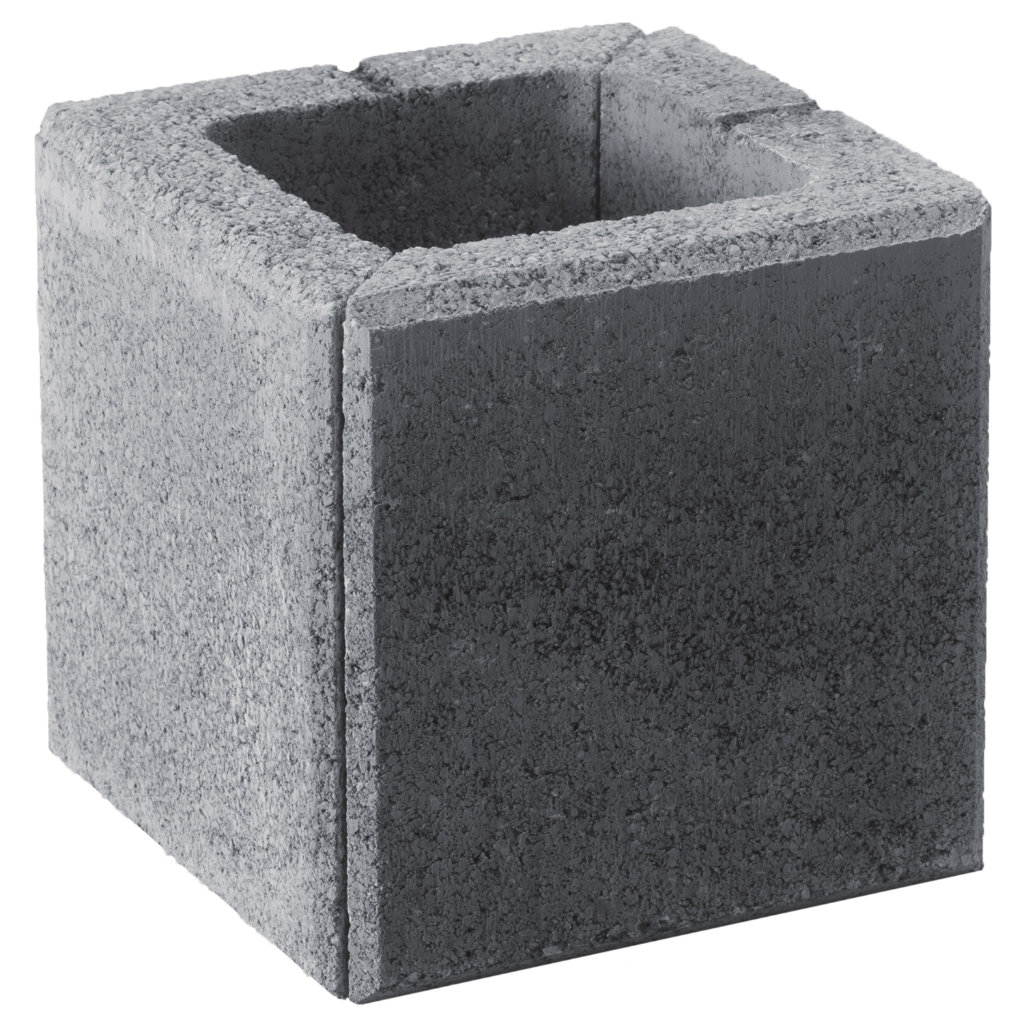 Zaunstein Modern 20cm natur Perlgrau Eckstein 20x20