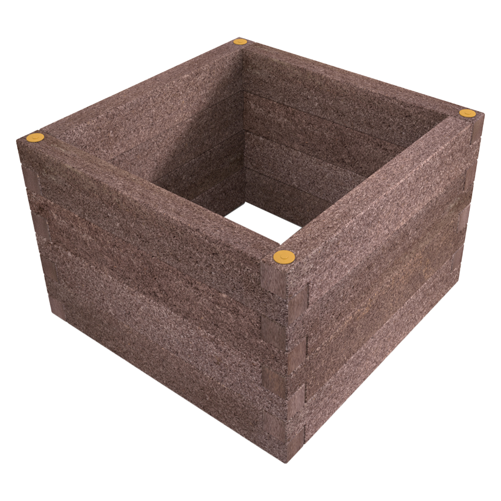 Durisol Hochbeet K-Form 120x120x80 Rotbraun