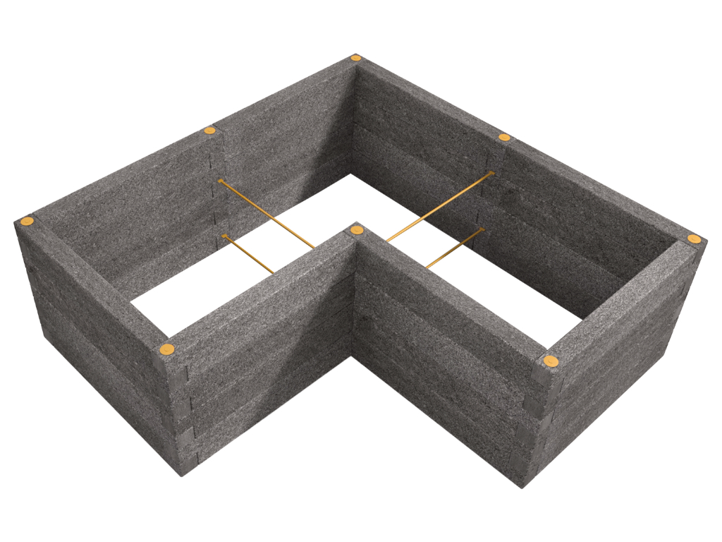Durisol Hochbeet L-Form 230x230x80 Anthrazit