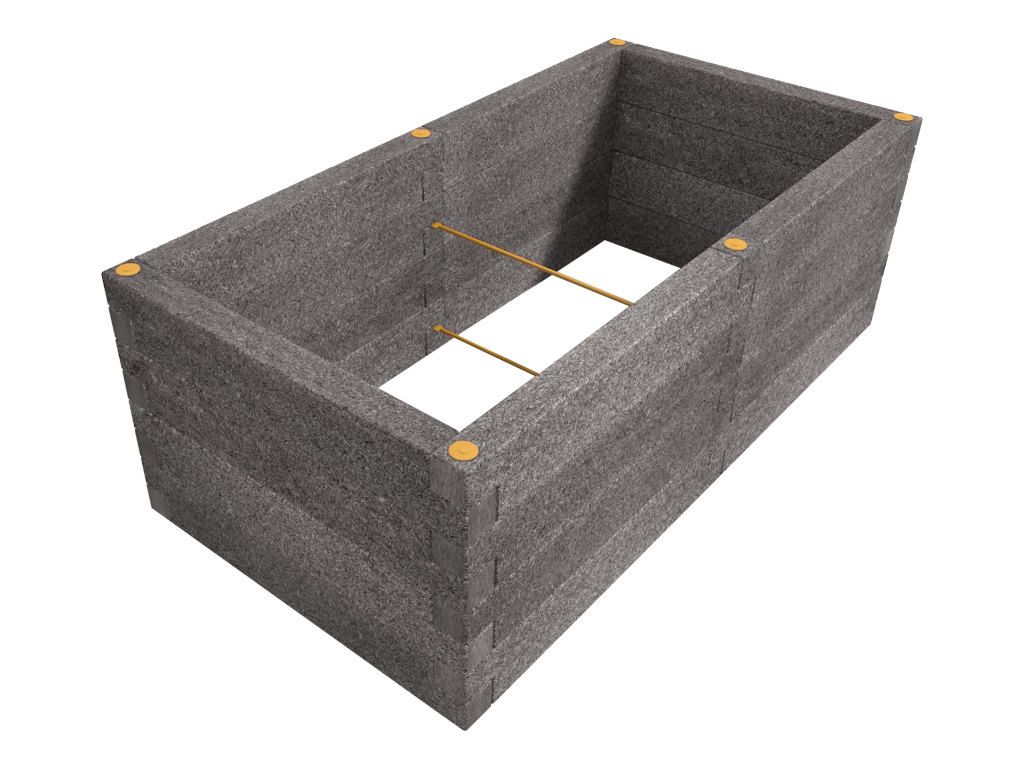 Durisol Hochbeet R-Form 230x120x80 Anthrazit
