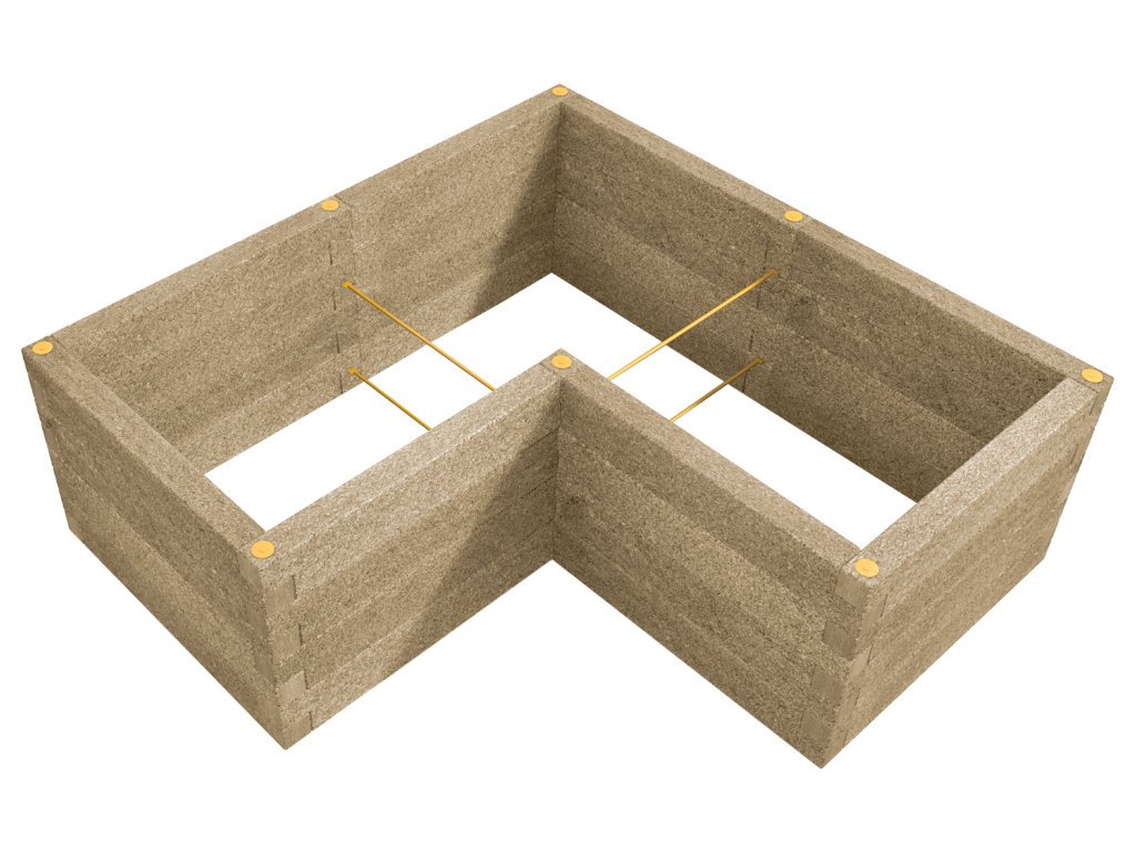 Durisol Hochbeet L-Form 230x230x80 Beige