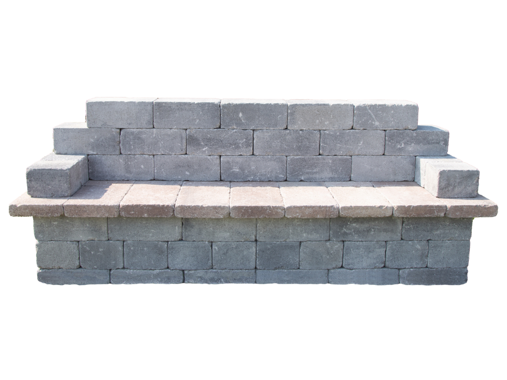 SET Gartenbank Diorit Rauchquarz, Sepia 225x66x90cm
