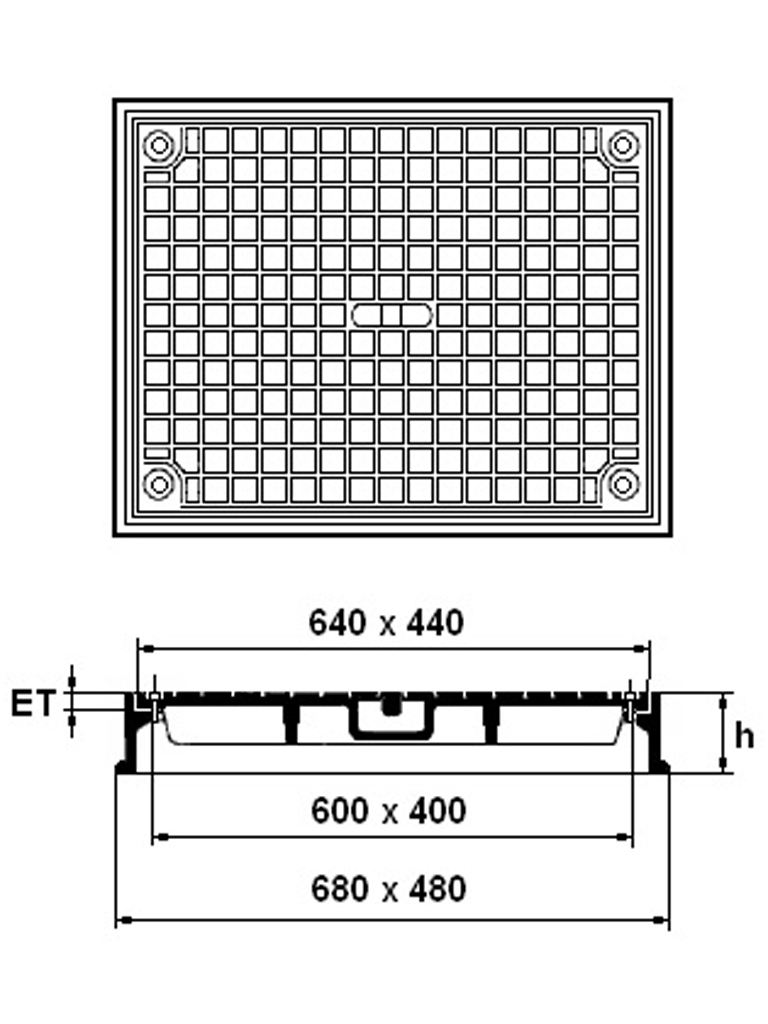 Schachtabdeckung 600 x 400 mm