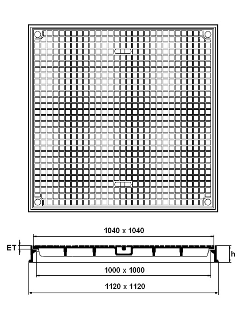 Schachtabdeckung 1000 x 1000 mm