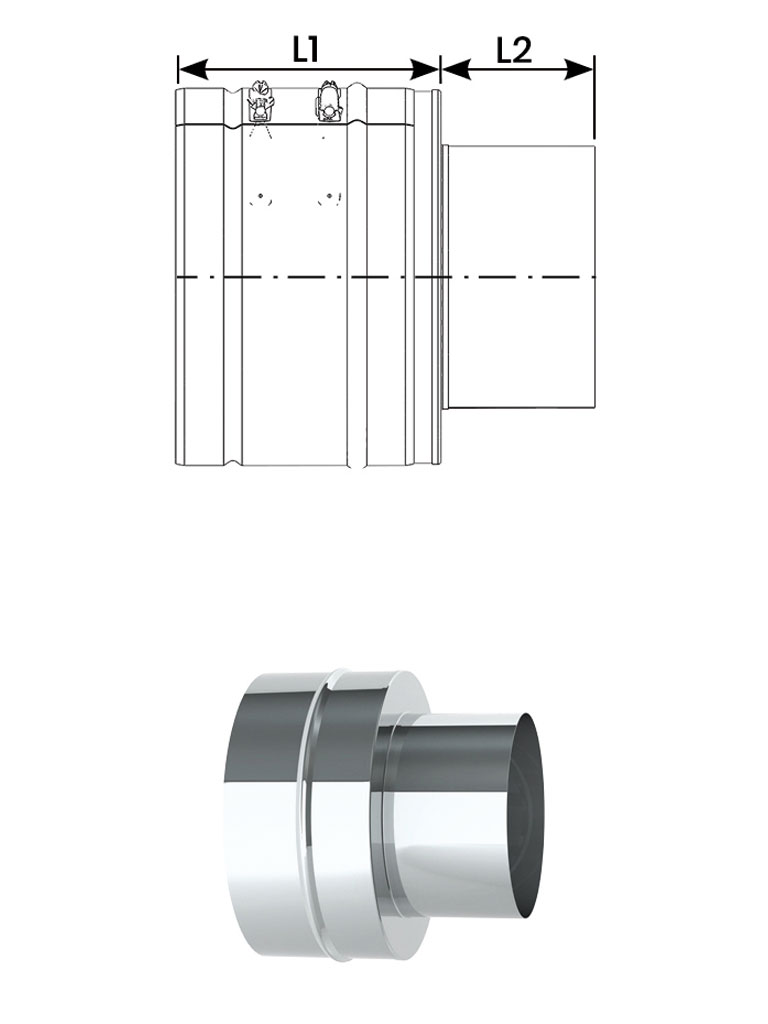 Einzelteile - Übergang NiroLine EW06 auf NiroLine DW5000