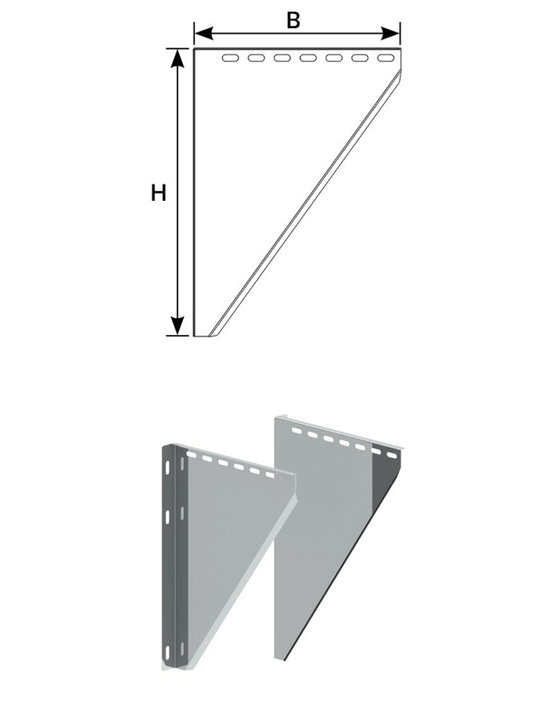 Einzelteile - Konsolblechpaar verstellbar von 150 - 250 mm Wandabstand