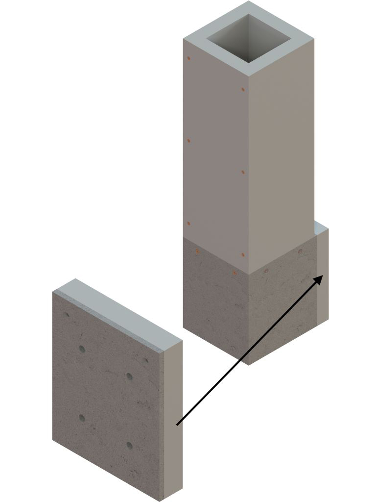 Einzelteile F90 einzügig - Distanzplatte für 50 mm Schachtabstand zu Wänden aus brennbaren Baustoffen