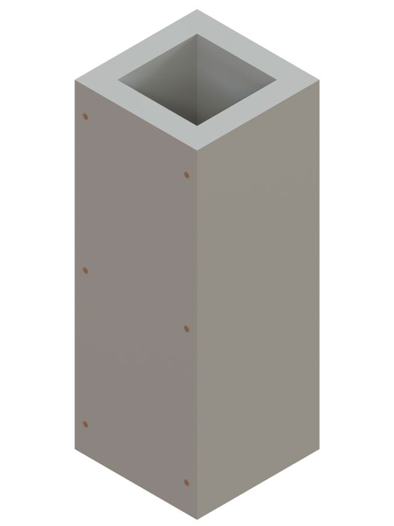 Einzelteile F90 einzügig - Schachtelement einzügig 600 mm - einseitig offen