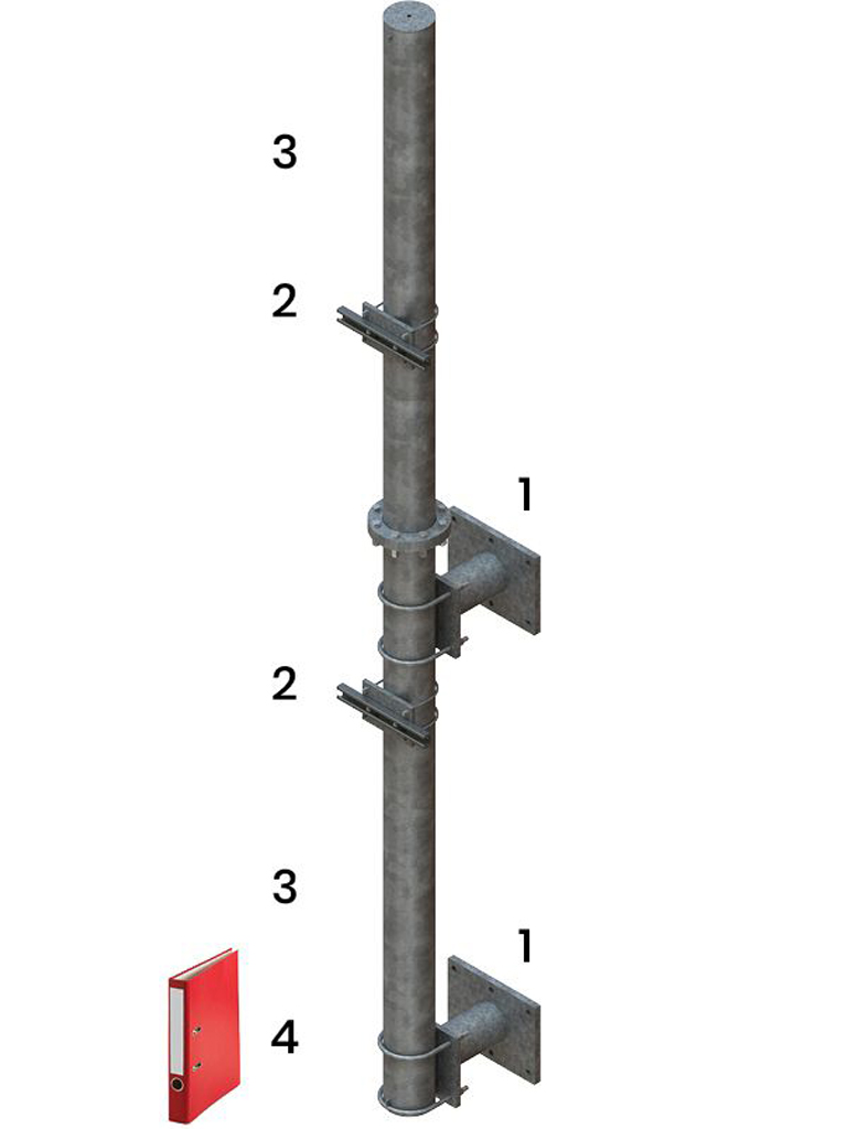 FixLine Tragmastpakete Für die Montage von doppelwandigen Kaminsystemen