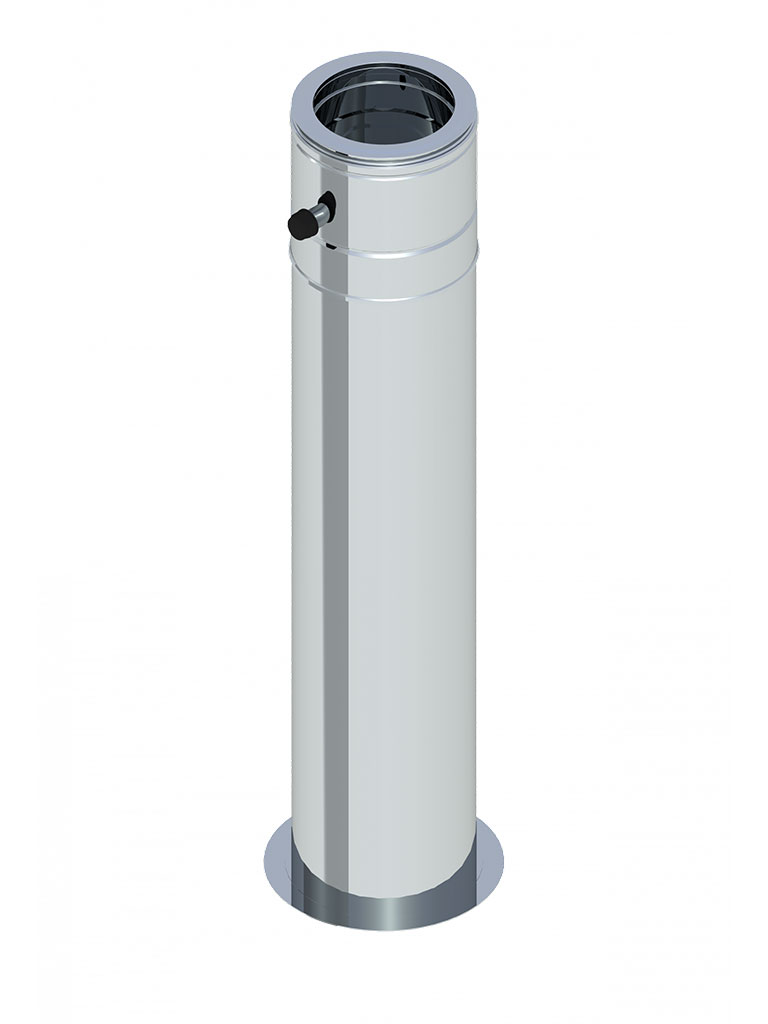 Einzelteile DW 25 - Fußteil mit kürzbarer Stütze 875 mm mit Kondensatablauf