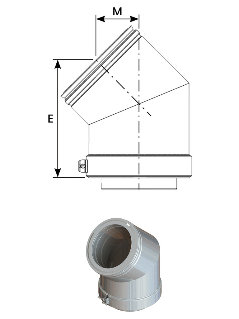 Einzelteile DW 25 - Bogen 45°