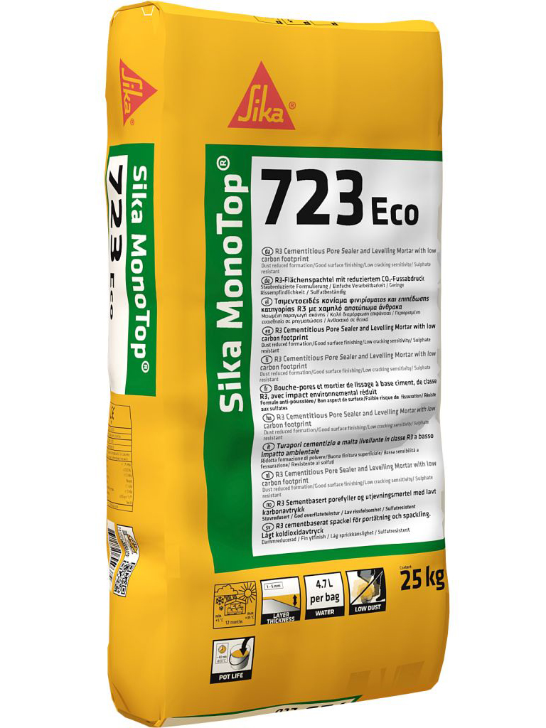 Sika MonoTop-723 Eco 25kg Flächenspachtel von 1,5 bis 5,0 mm