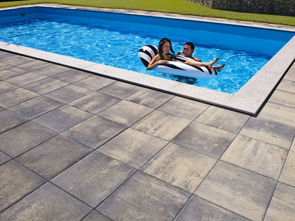 AR Betonplatte Classic 40X40X4 CM ANTHR-schattiert.