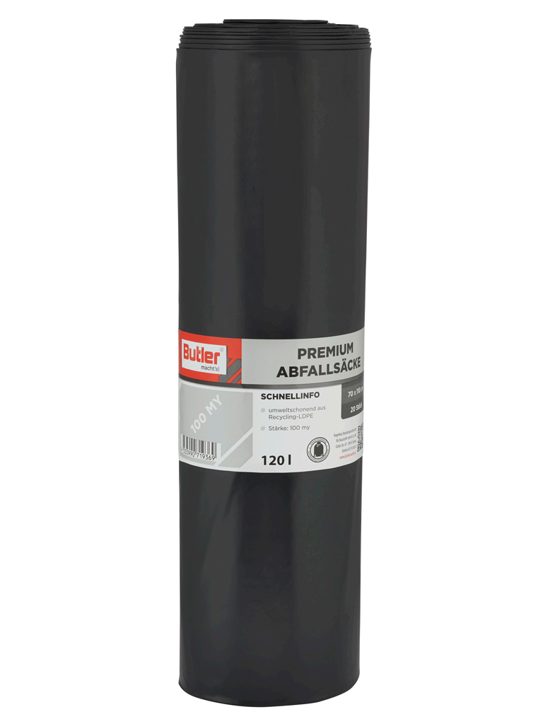 Butler machts Premium Abfallsäcke schwarz 100my 20 St 120 lit
