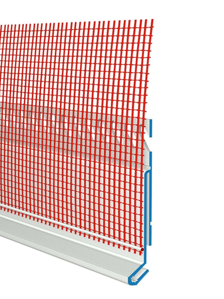 PVC-Blechanschlussprofil mit WDVS-Gewebe