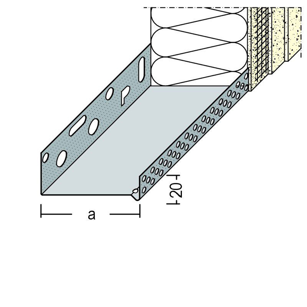 Sockeltrogprofil für WDV-Systeme