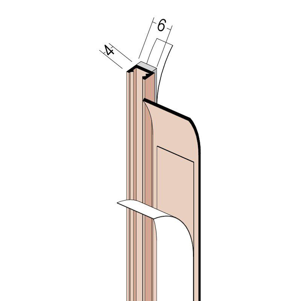 Anputzleiste mit Schattenfuge für den Innenputz