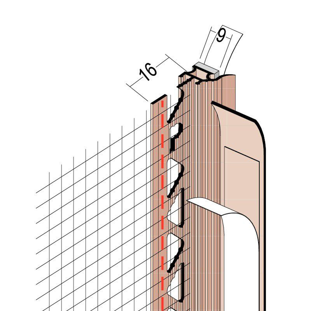 Anputzdichtleiste mit Bewegungskammer, Schutzlippe, Gewebe