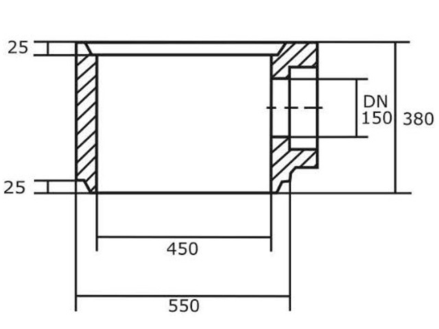 Straßenablauf Muffenteil 3A O. GV. DN 150