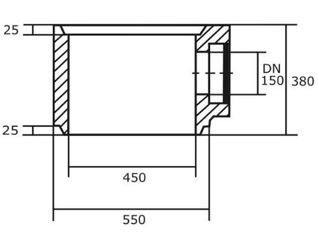 Straßenablauf Muffenteil 3A m. KG-Muffe DN-150