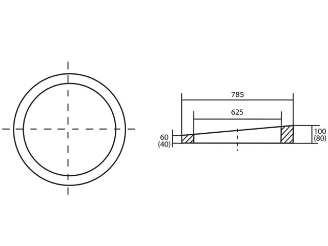 Ausgleichsring 600/ 60/ 100 mm schräg