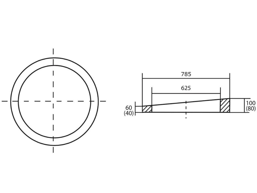 Ausgleichsring 600/ 60/ 100 mm schräg