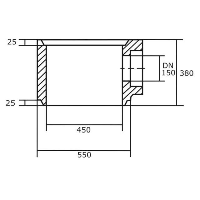 Straßenablauf Muffenteil 3A m. KG-Muffe DN-150